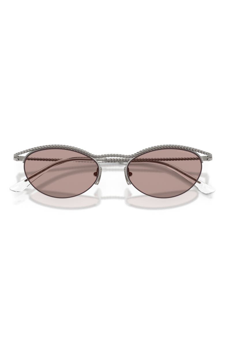 AX Armani Exchange 50mm Semi Rimless Butterfly Sunglasses, Alternate, color, Shiny Gunmetal / Purple Brown