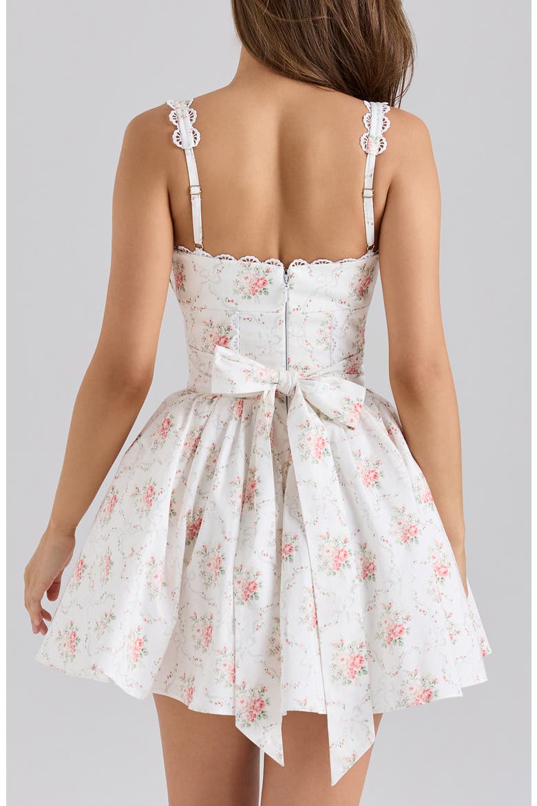 Sade Floral Print Minidress, Alternate, color, CREAM ROSE