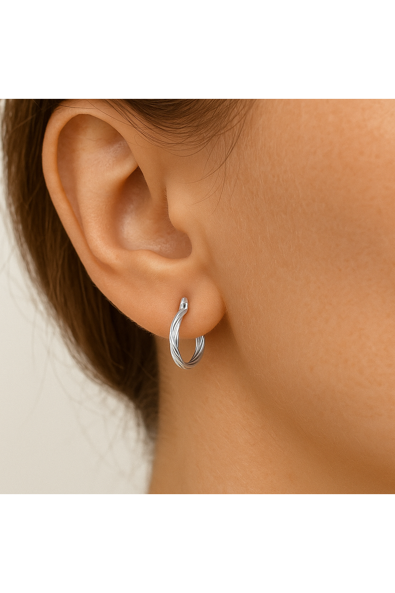 Sterling Sterling Braided Hoop Earrings, Alternate, color, Silver