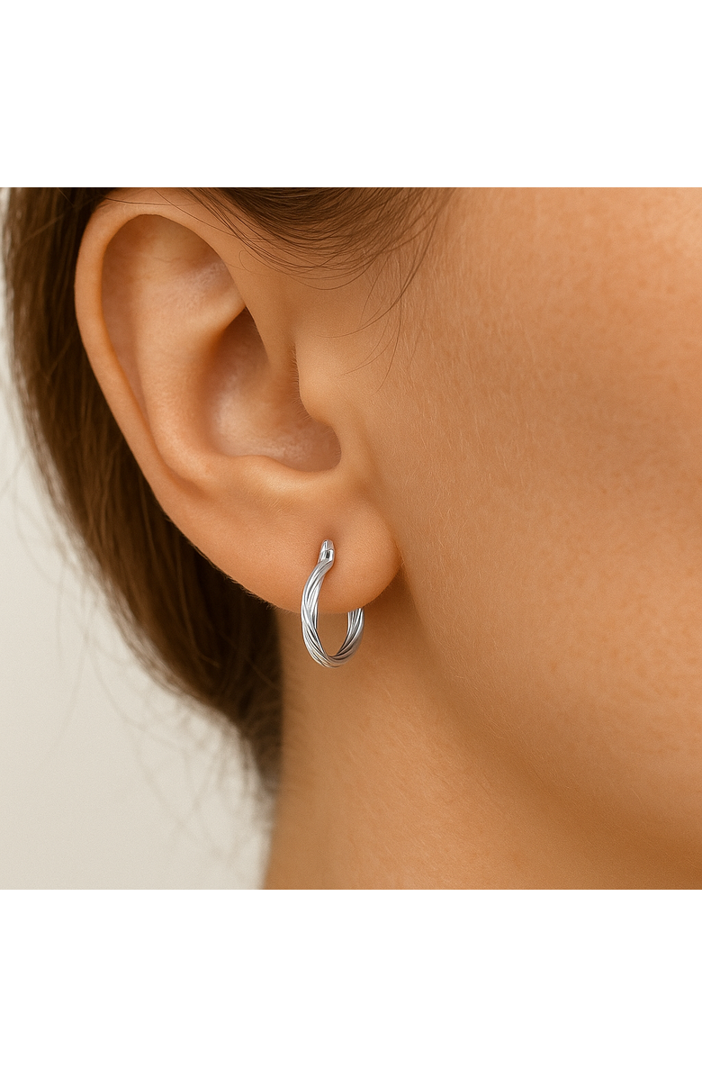 Donatello Gian Sterling Sterling Braided Hoop Earrings, Alternate, color, Silver