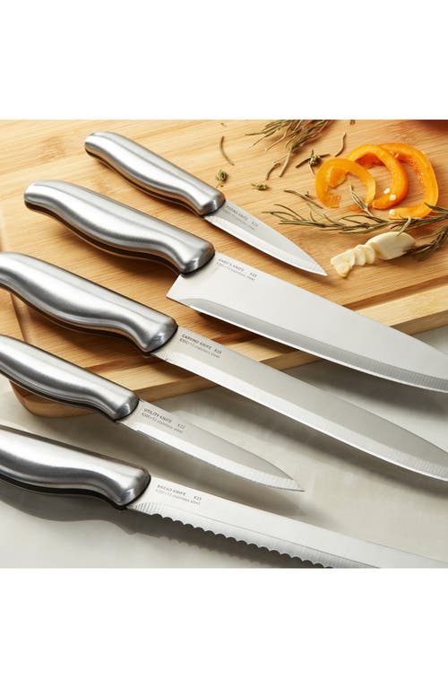 Berghoff Dina Entity 6-piece Knife Block Set In Silver