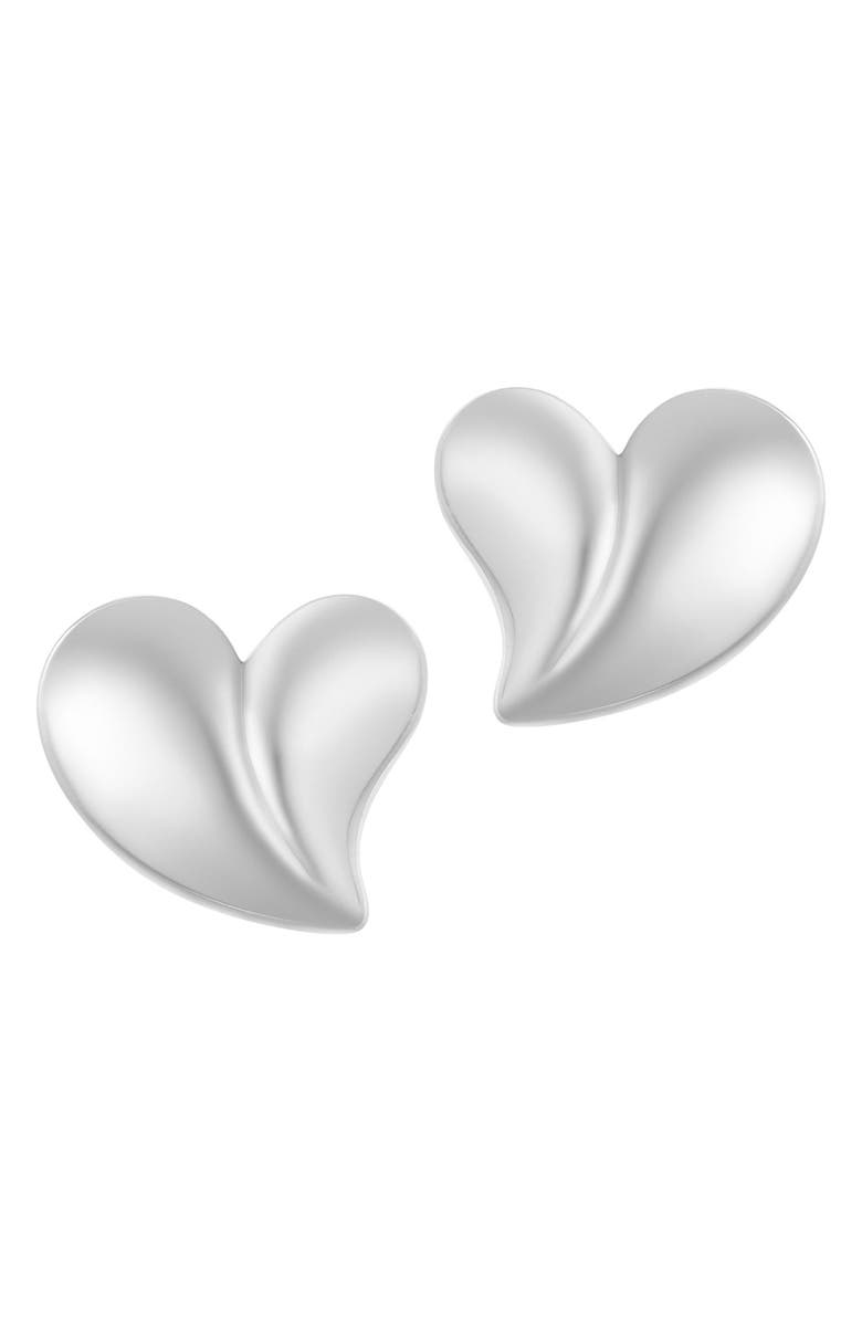 Adornia Water Resistant Heart Stud Earrings, Alternate, color, Silver