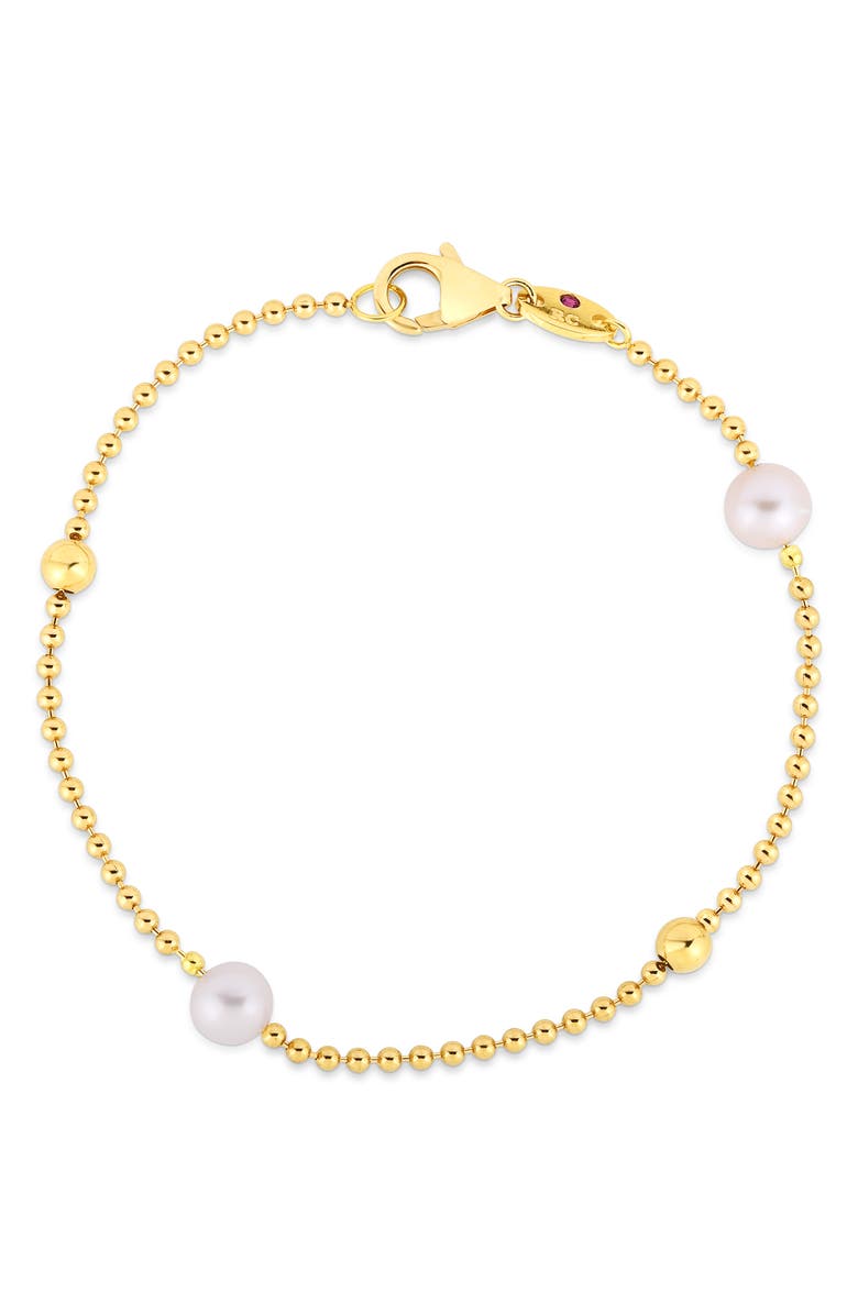 Roberto Coin Cultured Pearl & Bead Necklace, Main, color, 