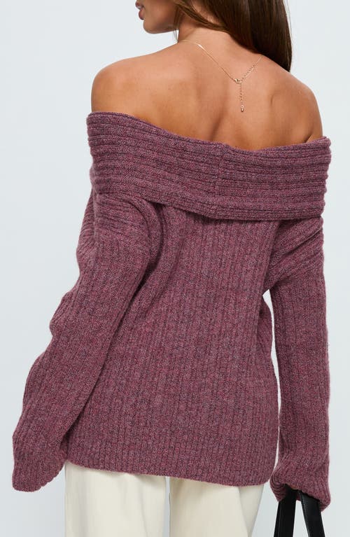 Princess Polly Snowie Off The Shoulder Sweater In Pink