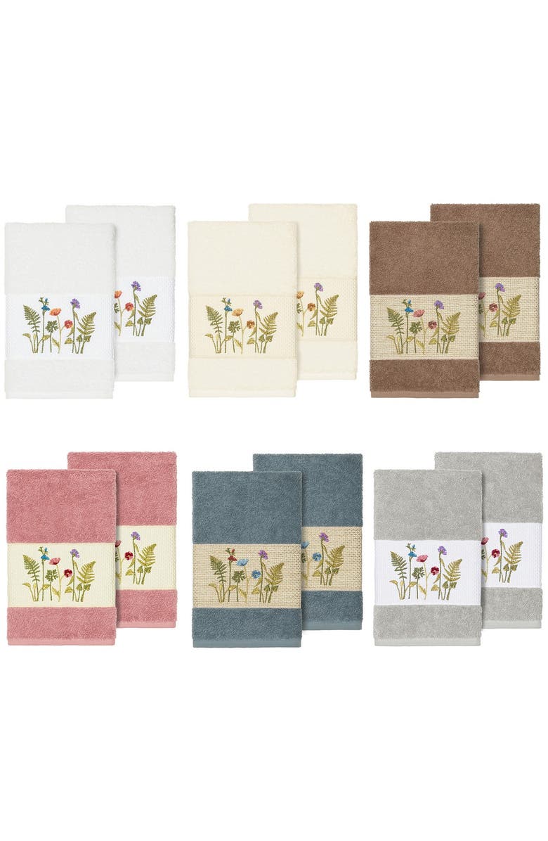 Linum Home Textiles Serenity Embellished Hand Towel - Set of 2 - Cream, Alternate, color, Cream