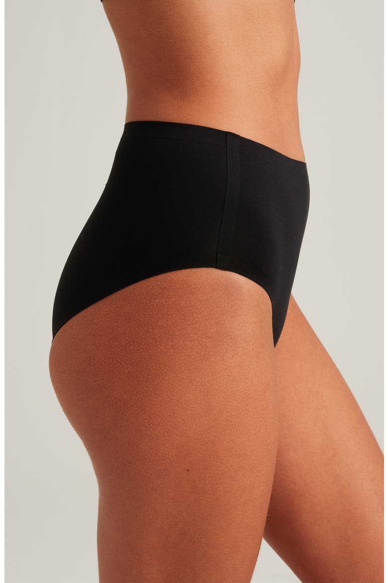 Seamless High Waist Briefs, Alternate, color, BLACK
