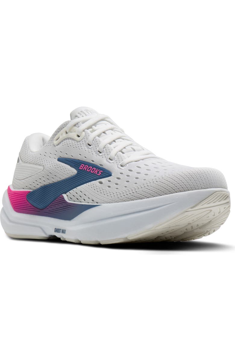 Brooks Ghost Max 3 Running Shoe, Main, color, White/ Moonlight/ Pink