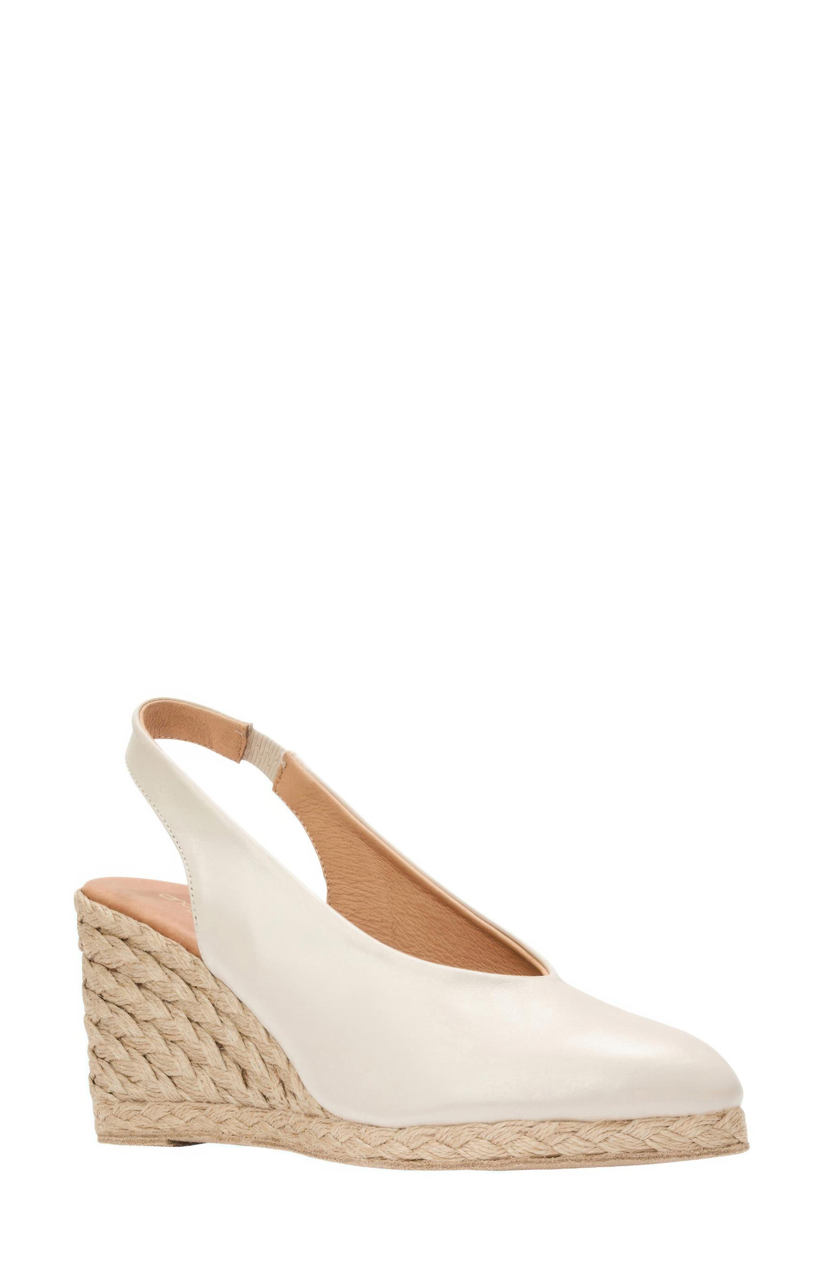 André Assous Pamala Slingback Espadrille Platform Wedge Pump, Main, color, Vanilla Leather
