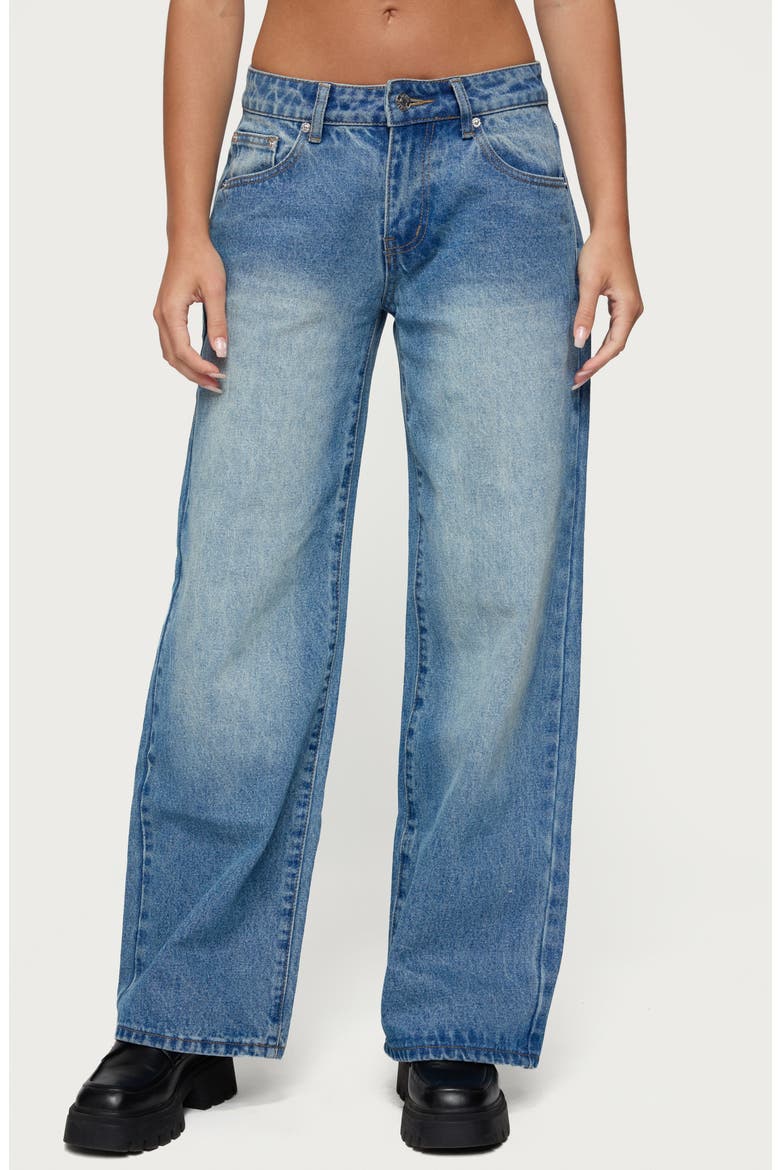 Magda Low Rise Wide Leg Jeans, Main, color, BLUE-WASHED
