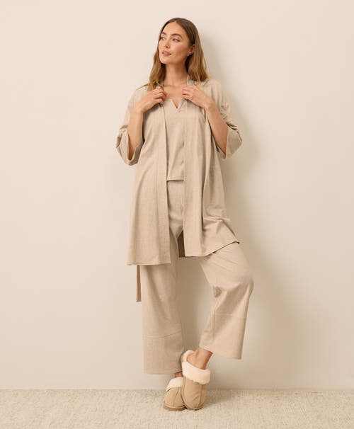 Pact Organic Staycation Short Robe In Neutral