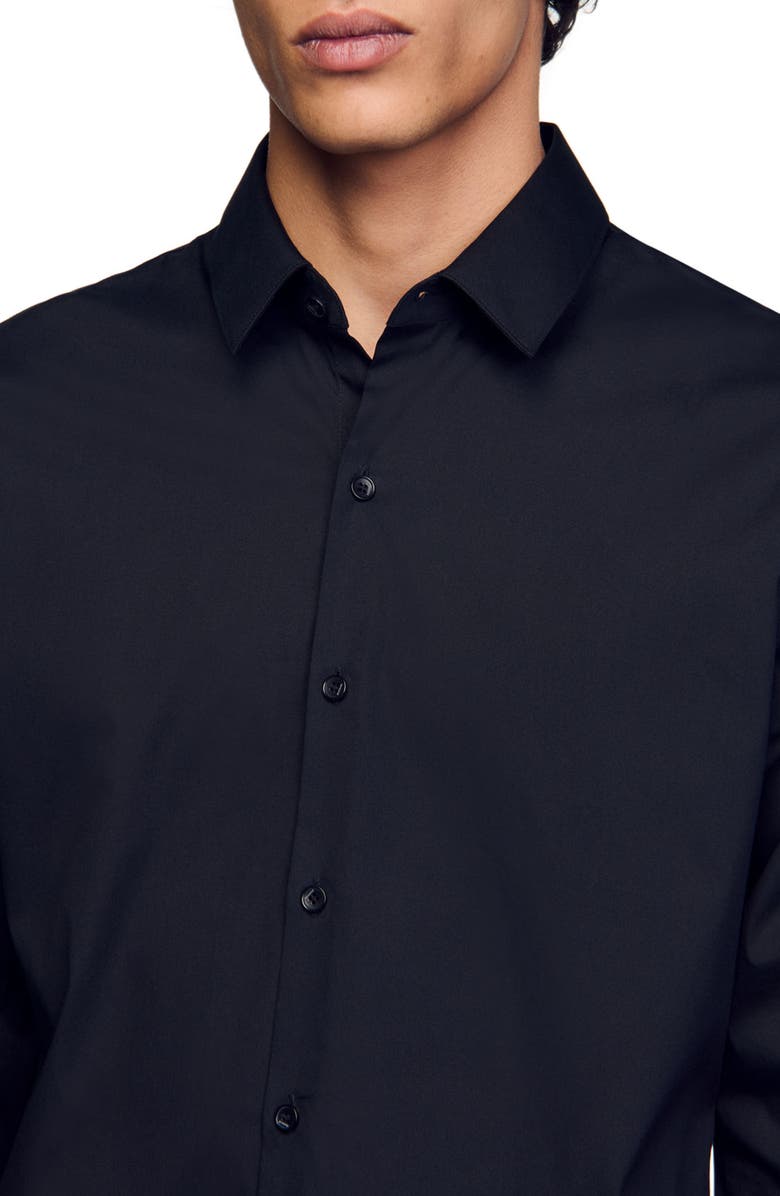 SANDRO Fitted stretch cotton shirt, Alternate, color, 