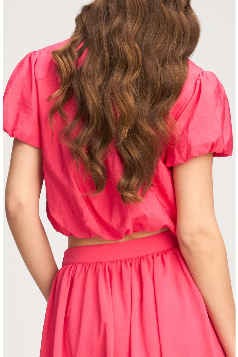Allinae Button Up Crop Top, Alternate, color, AZALEA
