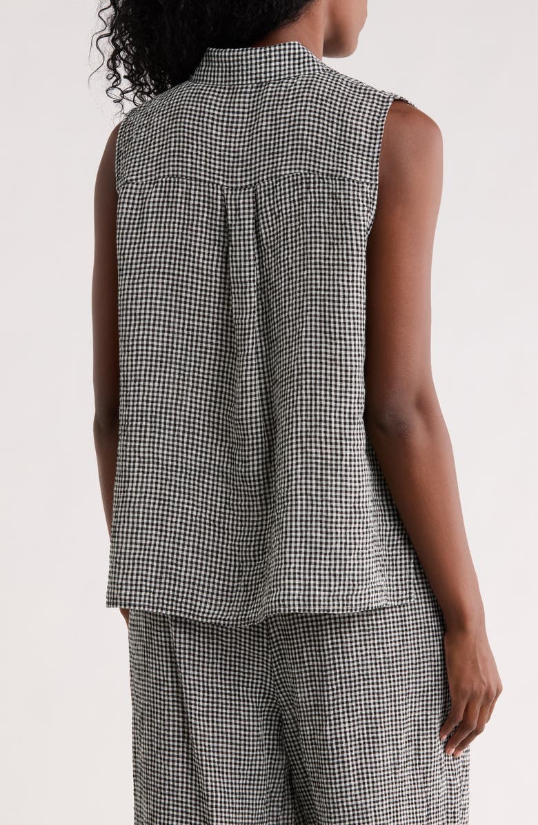 Eileen Fisher Classic Collar Sleeveless Organic Cotton Button-Up Shirt, Alternate, color,