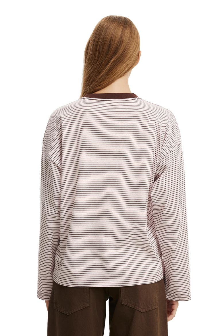 Women's Boxy Long Sleeve Top, Alternate, color, Lisa Stripe Babydoll Dark