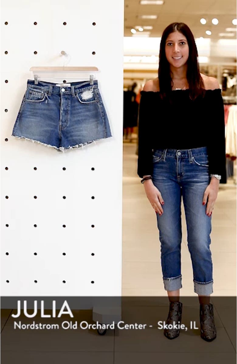 Dixie High Waist Cutoff Denim Shorts, sales video thumbnail