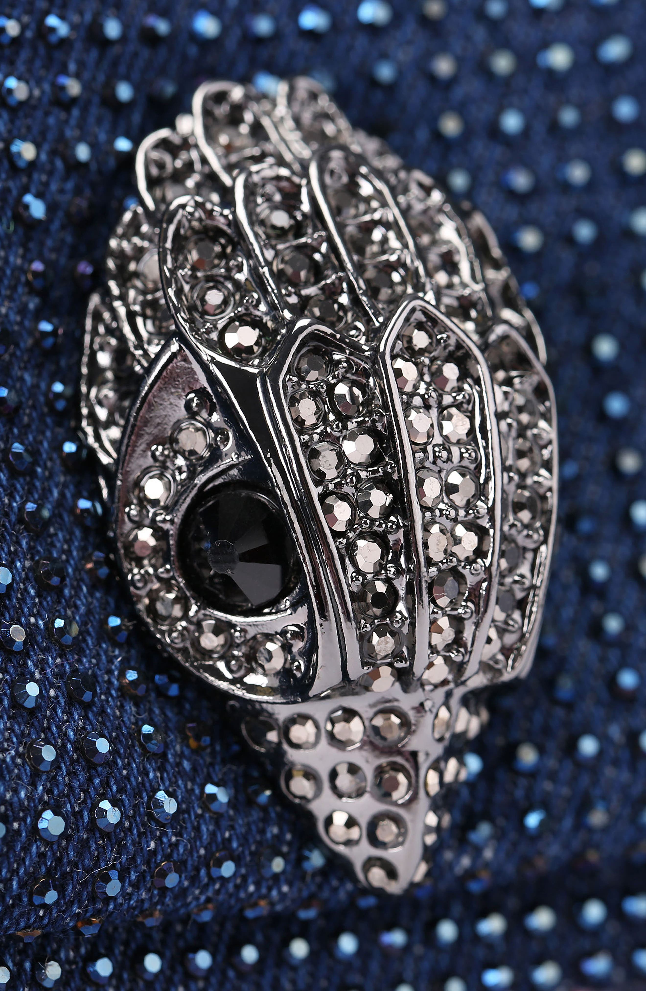 Kurt Geiger London Kensington Embellished Denim Crossbody Bag, Alternate, color, 