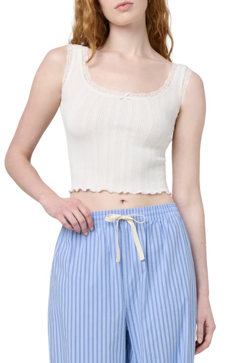 Lace Trim Crop Tank