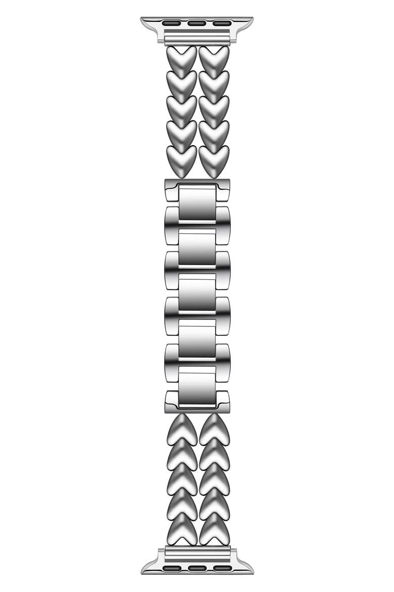 Crush Hearts Apple Watch® Bracelet Watchband, Main, color, SILVER