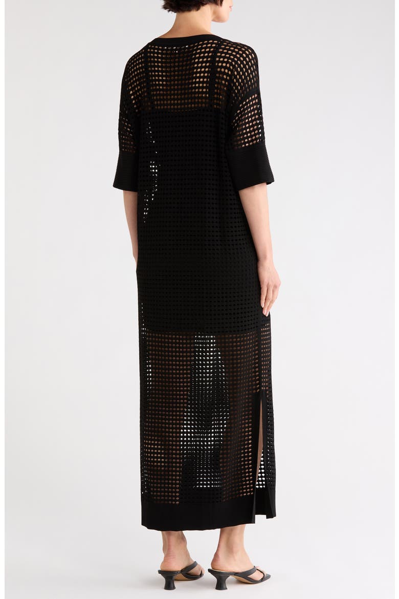 Tallullah Mesh Caftan, Alternate, color, BLACK