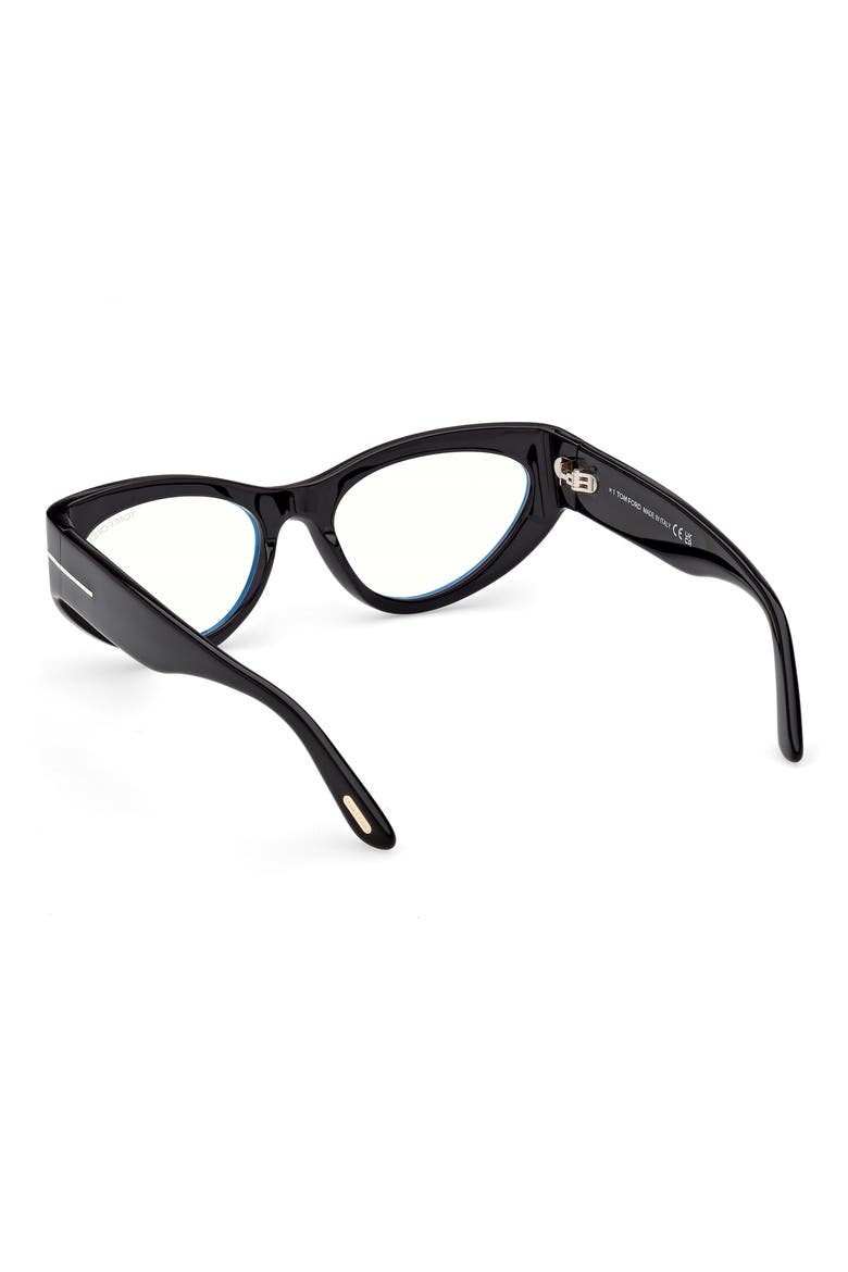 55mm Cat Eye Optical Glasses, Alternate, color, SHINY BLACK