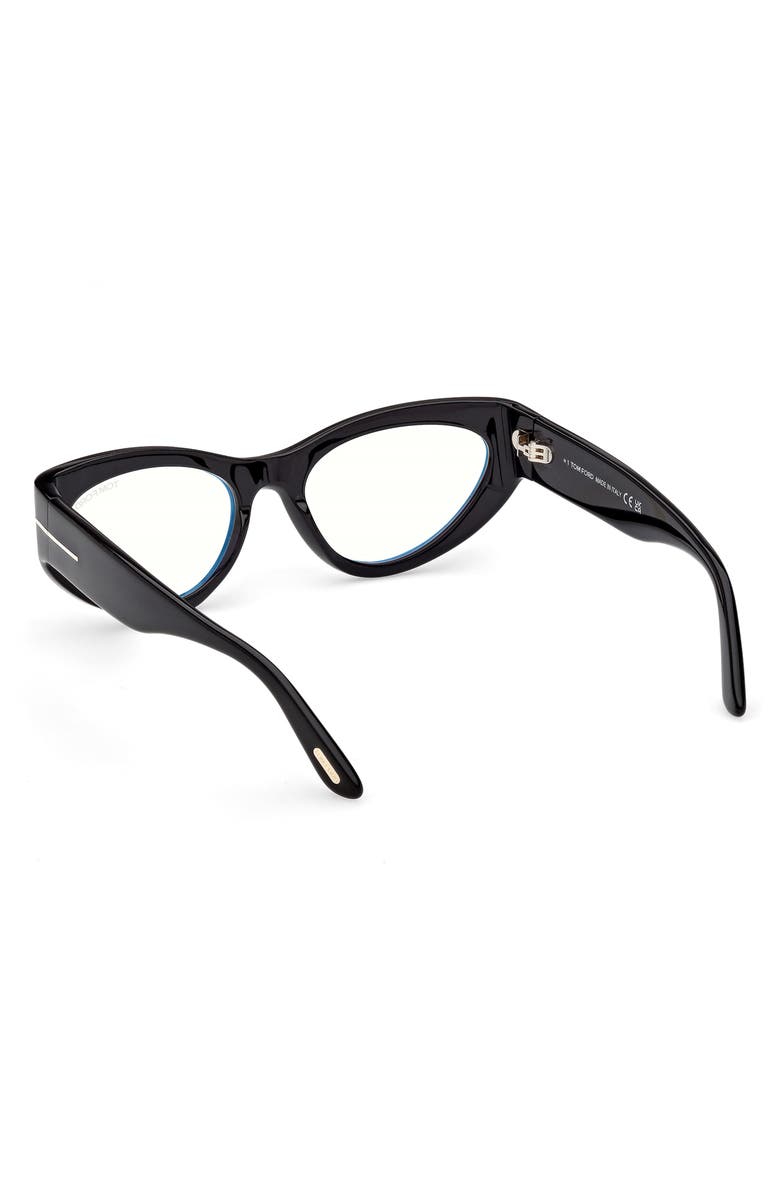 TOM FORD 55mm Cat Eye Optical Glasses, Alternate, color, Shiny Black
