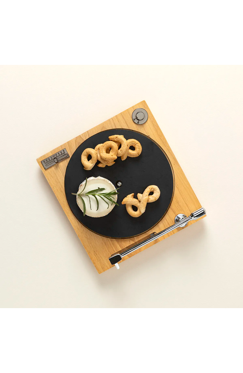 Uncommon Goods Turntable Cheeseboard, Main, color, Light Brown / Black
