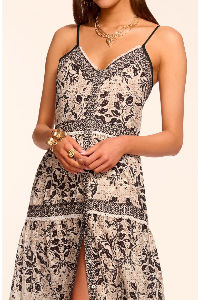 Marilee Tiered Cover-Up Dress, Alternate, color, BLACK COMBO