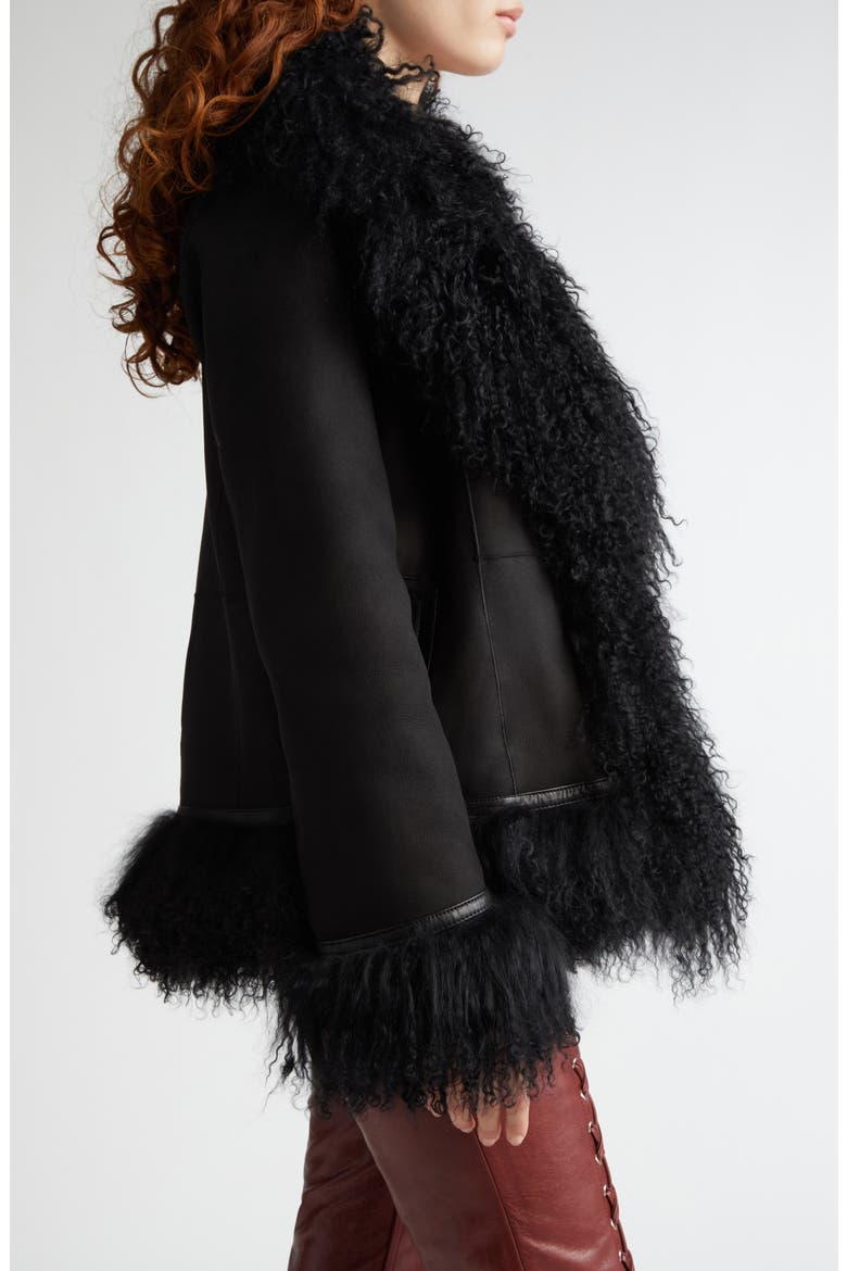 Bon Genuine Shearling Jacket, Alternate, color, BLACK