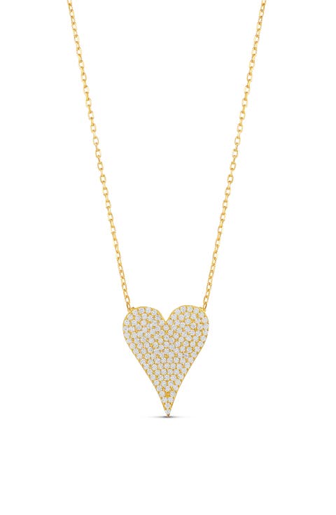 Small Pavé Heart Pendant Necklace