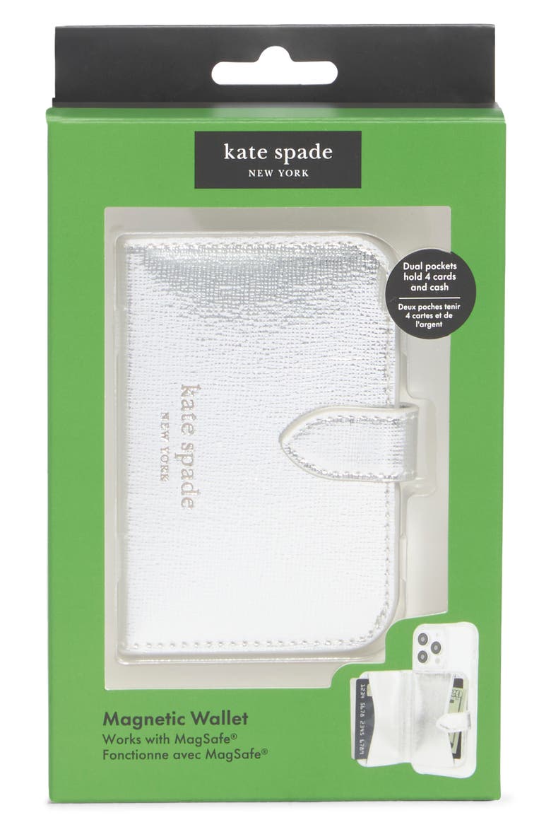 Morgan Magnetic Card Case Wallet, Main, color, METALLIC SILVER