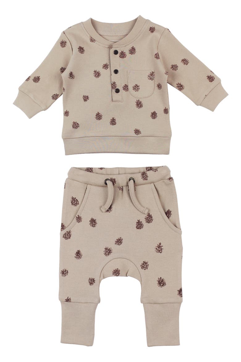 Organic Cotton Sweatshirt & Joggers Set, Main, color, OATMEAL PINECONE