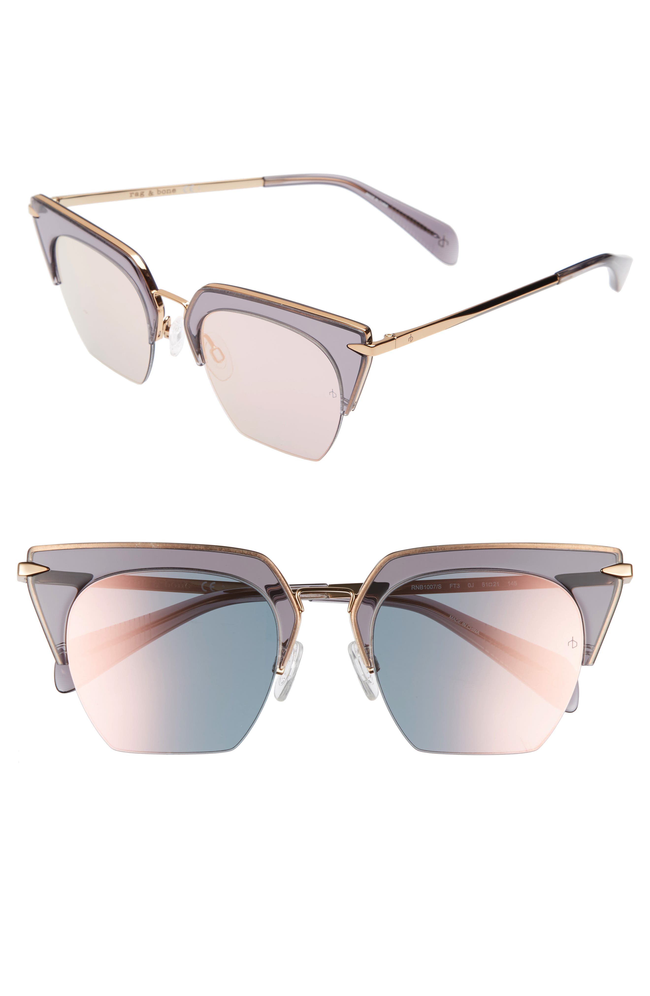 rag & bone 51mm Cat Eye Sunglasses (Women) | Nordstromrack