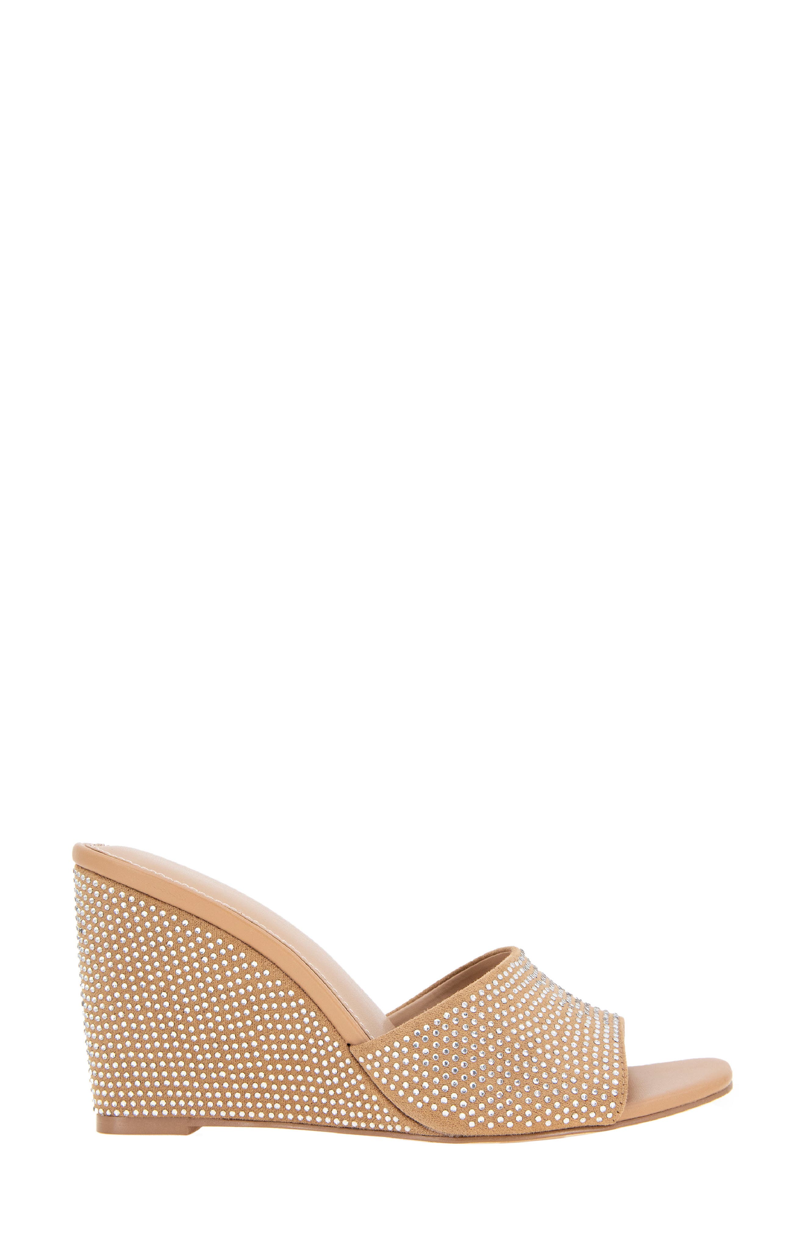 Giani Wedge Slide Sandal, Alternate, color, TAN-CLEAR