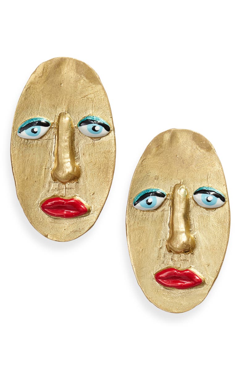 Susan Alexandra Best Friend Enamel Earrings, Main, color, 