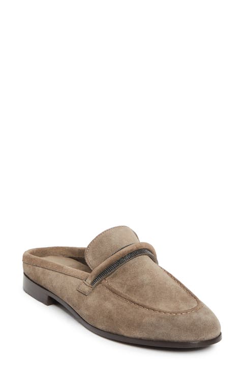 【関税＆送料込み】Brunello Cucinelli Classic High Mule Sho BROWN Brunello Cucinelli CLASSIC HIGH MULE (MZSFG1996096