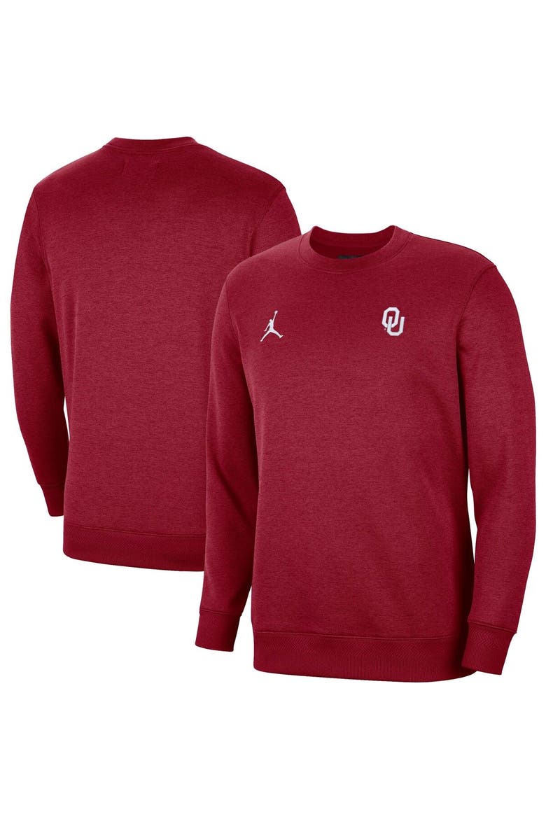 Men's Jordan Brand Crimson Oklahoma Sooners Logo Pullover Sweatshirt, Main, color, Crimson