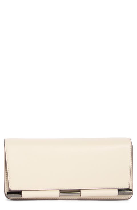 Bar Hardware Faux Leather Clutch