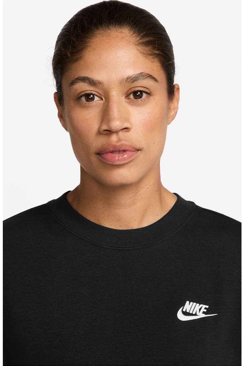 Club Fleece Loose Fit Crewneck Sweatshirt, Alternate, color, BLACK/ WHITE