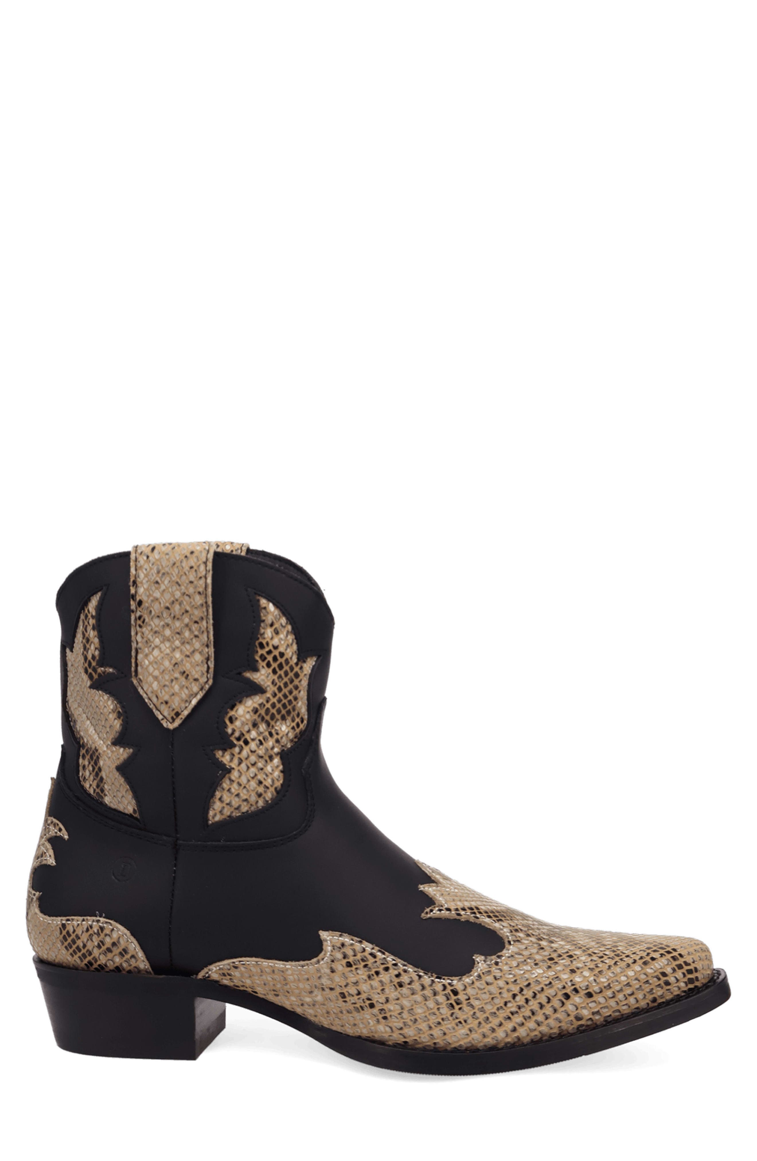 Serpico Leather Western Boot, Alternate, color, BLACK