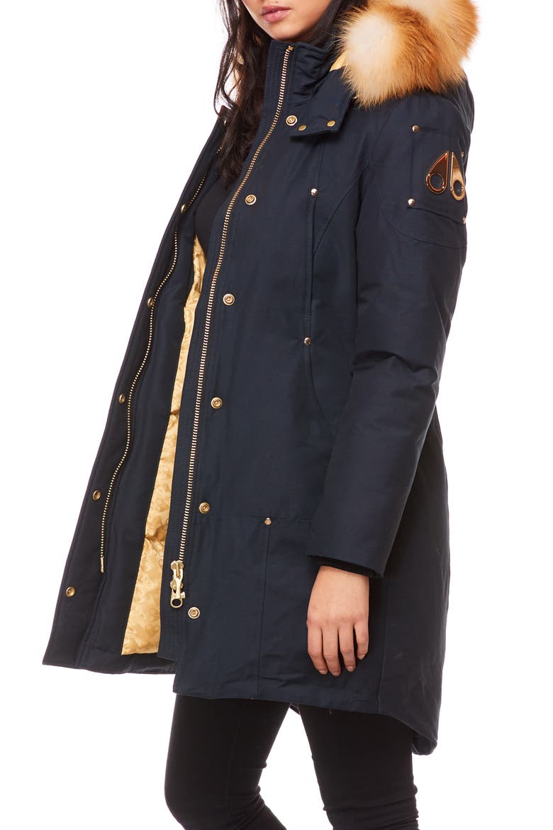 Grand Métis Down Parka with Genuine Fox Fur Trim, Alternate, color, NAVY W GOLD FOX FUR