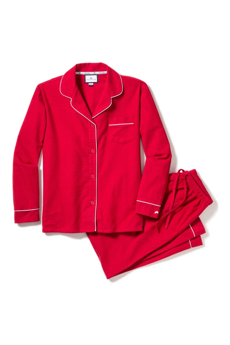 Red Flannel Pajama Set, Alternate, color, RED