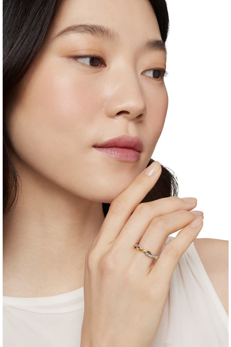 Petite Infinity Band Ring in Sterling Silver with 14K Yellow Gold, Alternate, color, STERLING SILVER YELLOW GOLD