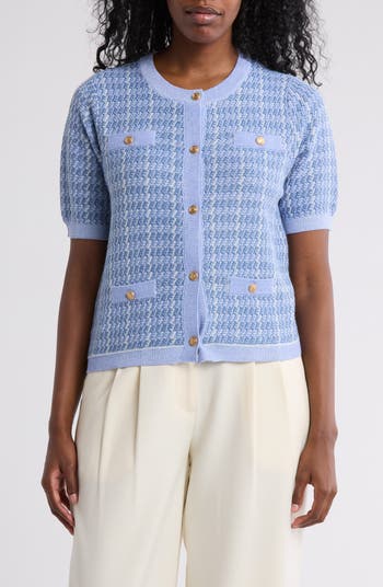Gemma + Jane Plaid Short Sleeve Cardigan | Nordstromrack