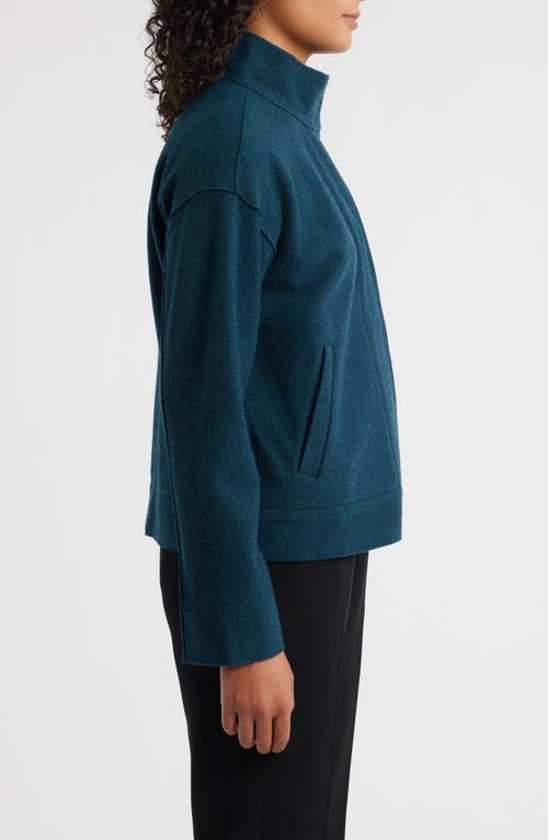 Eileen Fisher Boiled Wool Jacket In Blue