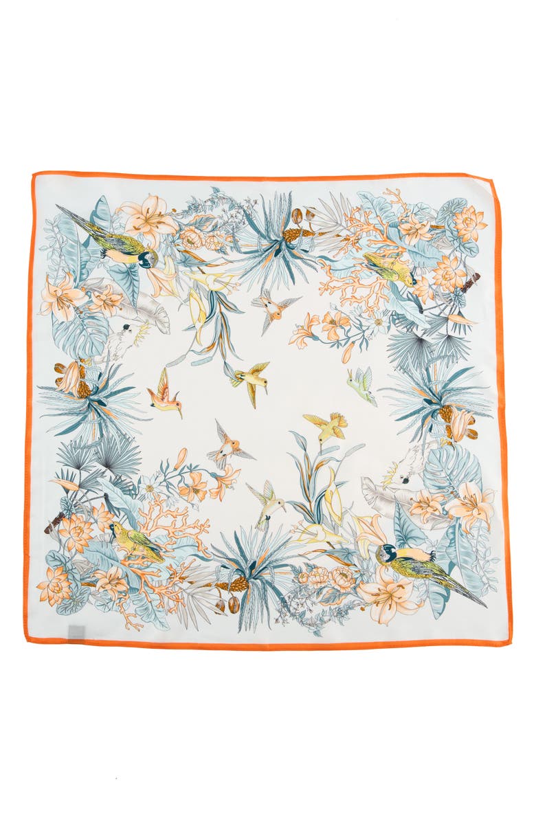 Viens Avec Moi Flower Garden Mini Silk Square Scarf, Alternate, color, 