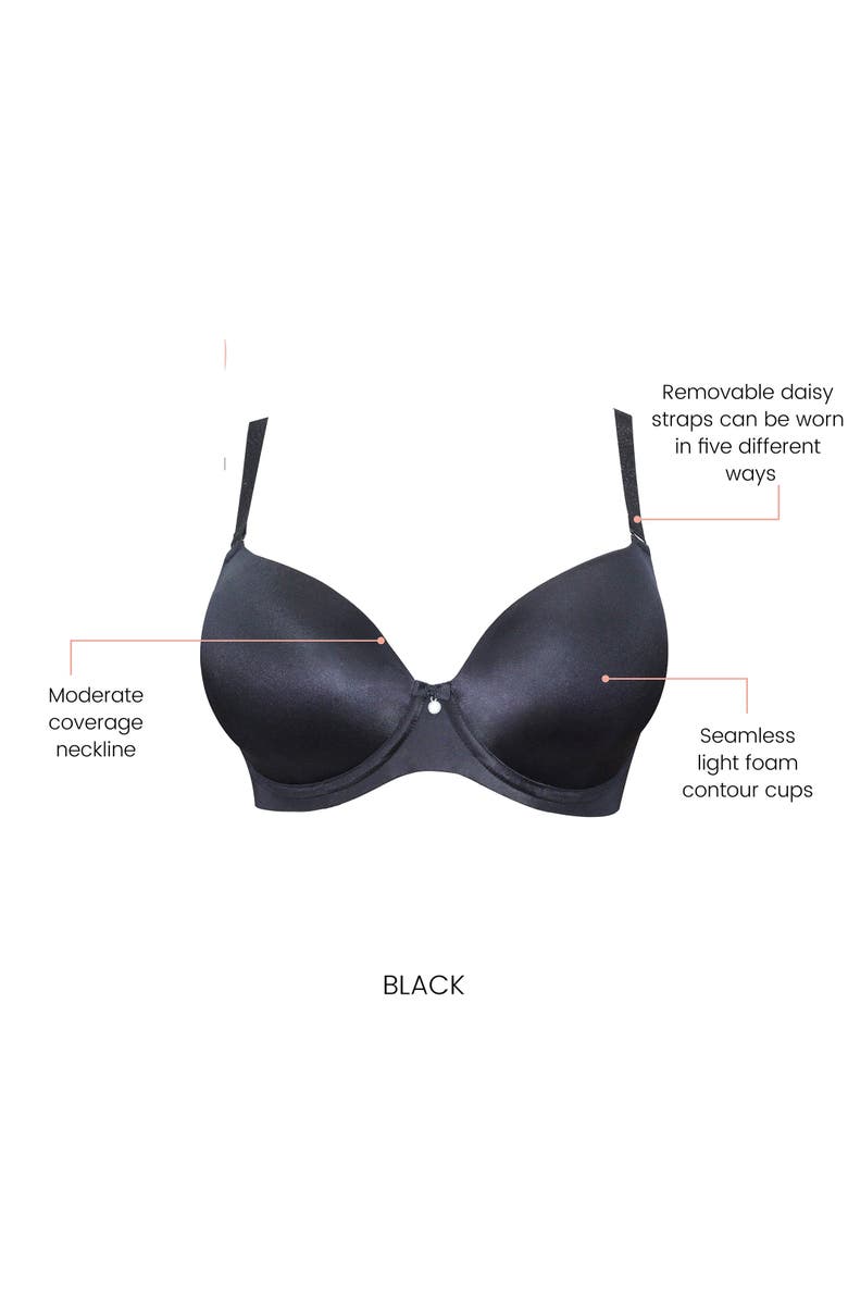 Parfait Elise T-Shirt Bra, Alternate, color, Black