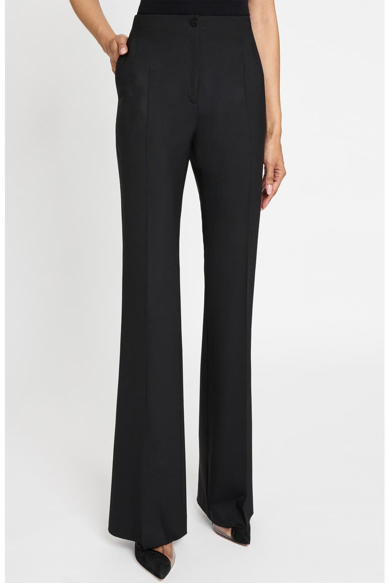 Beth Flared Pant in Virgin Wool Stretch, Main, color, BLACK