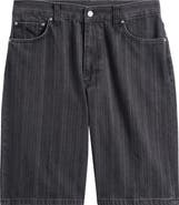 Carhartt Work In Progress Rylan Loose Fit Stripe Cotton Denim Shorts