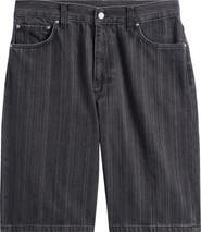 Carhartt Work In Progress Rylan Loose Fit Stripe Cotton Denim Shorts