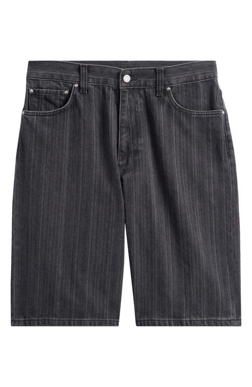 Carhartt Work In Progress Rylan Loose Fit Stripe Cotton Denim Shorts In Black